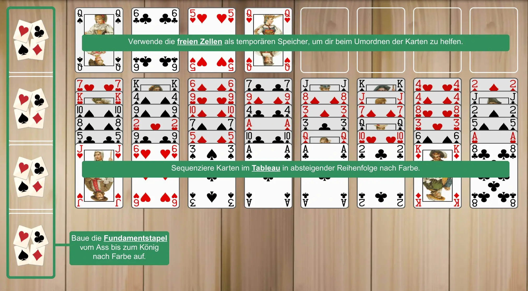 Eight Off Solitär Aufbau