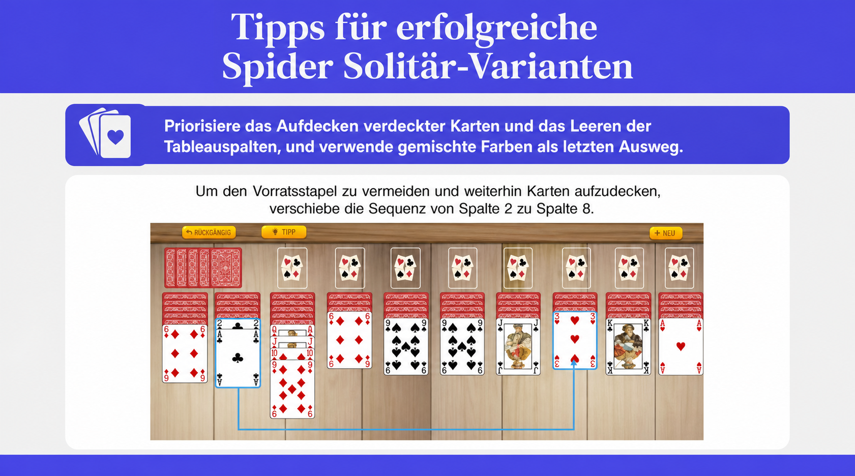 tips for winning spider solitaire variations